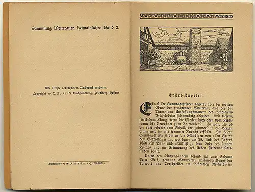 Hessen Wetterau Friedberg der Hexenmeister von Reichelsheim Heimatroman 1925