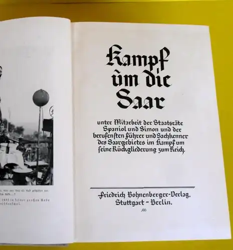 Deutsche Geschichte Der Kampf um die Saar Saarland Abstimmung Buch 1934