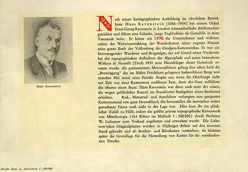 125 Jahre Ravenstein Geografische Verlagsanstalt Frankfurt Festschrift  1955