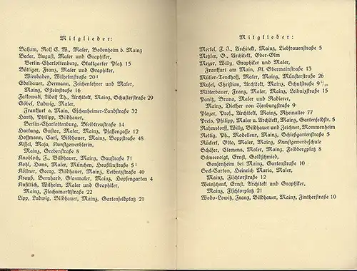 Mainz Rhein Erste Sonder Ausstellung bildender Künstler Katalog 1921