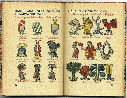 Adel Mittelalter Ritter Wappen Heraldik Farben Geschichte Symbole Buch 1942
