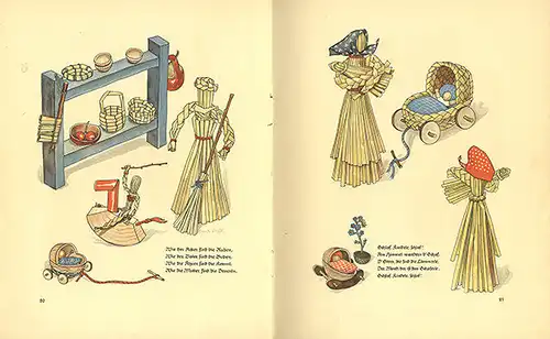 Handarbeit Pädagogik Kinder Strohpuppen Spielzeug aus Wald und Wiese Buch 1940