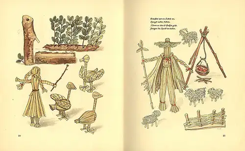 Handarbeit Pädagogik Kinder Strohpuppen Spielzeug aus Wald und Wiese Buch 1940