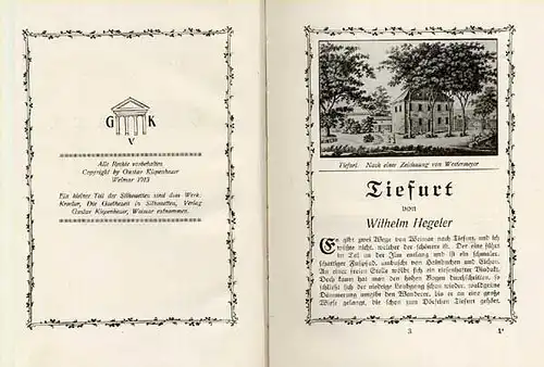 Thüringen Weimar Schloß Tiefurt Herzögin Anna Amalia Geschichte Führer 1913