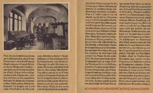 Rheinland Pfalz 500 Jahre Buchdruck in Mainz Gutenberg Festschrift 1940