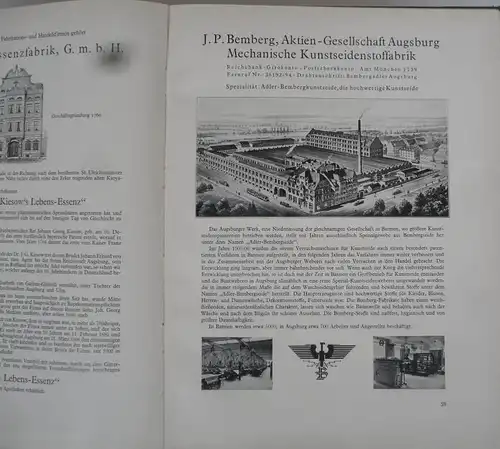 Bayern Stadt und Landkreis Augsburg Wirtschaft Industrie Gewerbe Monografie 1930