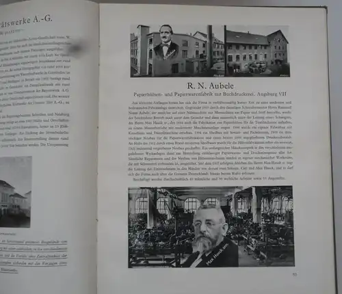 Bayern Stadt und Landkreis Augsburg Wirtschaft Industrie Gewerbe Monografie 1930