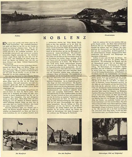 Rhein Pfalz Mosel Koblenz Stadt Geschichte Architektur Reiseführer Prospekt 1929