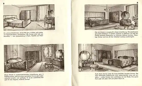 München Möbel Huber Schlafzimmer Schränke Wohnzimmer Modell Katalog um 1935