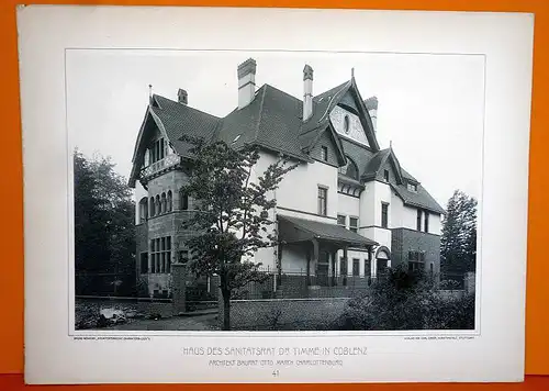 Rheinland Pfalz Koblenz Stadt Geschichte Architektur Villa Timme Lichtdruck 1908