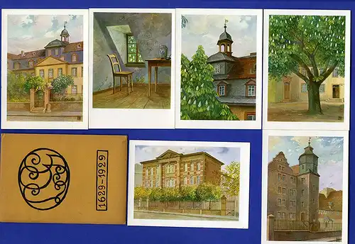 Hessen Darmstadt 300 Jahre Ludwig Georg Gymnasium 6 Künstler Postkarten 1929