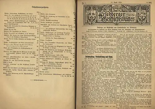 Hessen Wetterau Friedberg Geschichte und Landeskunde Heft 6 Zeitschrift 1924