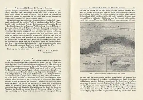 Weltkrieg Schiffahrt Bergung des Dampfers Gneisenau aus der Schelde 1915 