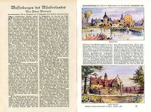 Kunst Malerei Westfalen Wasserburgen im Münsterland gemalt von Paul Geißler 1927