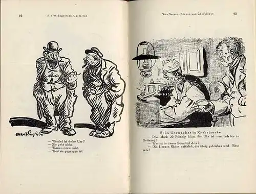 Schweden Kunst Grafik Karikatur Zeichnungen von Albert Engström Buch 1928