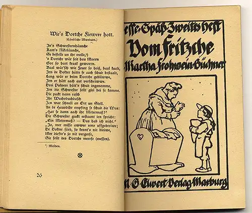 Hessen Marburg Verse Geschichten in Mundart Martha Frohwein 1920