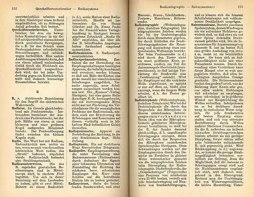 Deutsches Reich Radio Rundfunk Technik Lexikon Erstauflage 1925