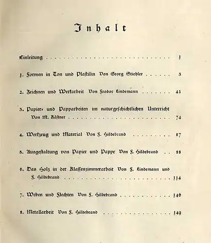 Kunst Handwerk Pädagogik Handarbeit Werkunterricht Fachbuch 1927