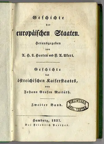 Österreich Habsburg Geschichte des österreichischen Kaiserstaates Hamburg 1837
