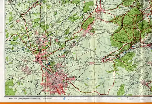 Westfalen Lippe Egge Paderborn Steinheim Detmold Altenbeken 2 Wanderkarten 1964