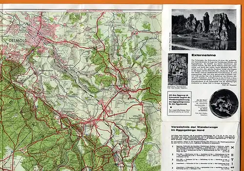 Westfalen Lippe Egge Paderborn Steinheim Detmold Altenbeken 2 Wanderkarten 1964