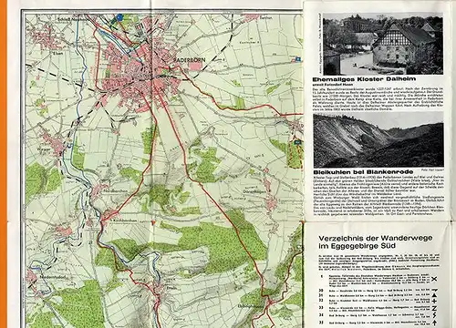 Westfalen Lippe Egge Paderborn Steinheim Detmold Altenbeken 2 Wanderkarten 1964