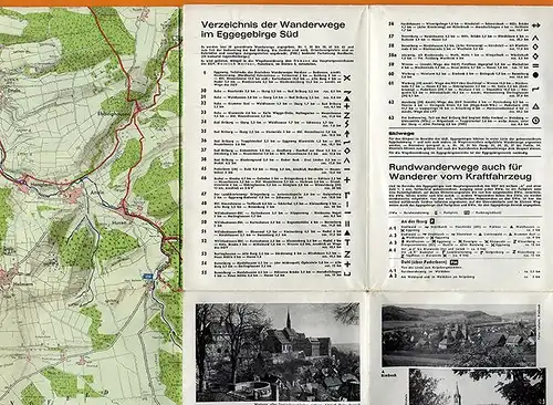 Westfalen Lippe Egge Paderborn Steinheim Detmold Altenbeken 2 Wanderkarten 1964