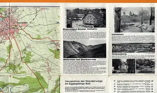 Westfalen Lippe Egge Paderborn Steinheim Detmold Altenbeken 2 Wanderkarten 1964
