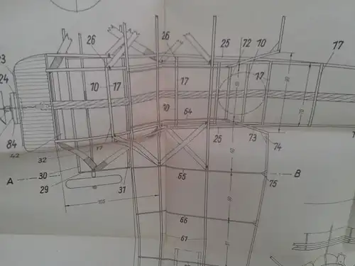 Weltkrieg Militär Flugzeug Modellbau Jagdeinsitzer Fokker Original Bauplan 1940 