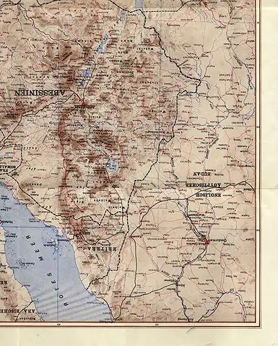 Selten Ravenstein Landkarte Horn von Afrika Abessinien Somalia Eritrea 1939