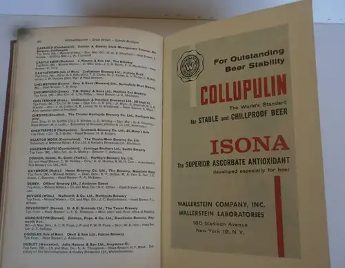 Adressbuch Internationales Firmen Register Bier Brauerei Industrie 1959