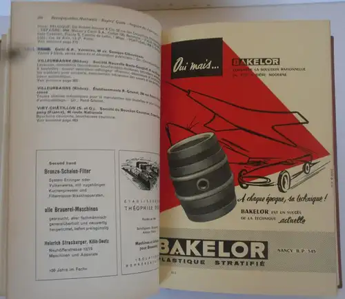 Adressbuch Internationales Firmen Register Bier Brauerei Industrie 1959