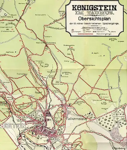 Hessen Taunus Stadt und Burg Königstein Geschichte Jugendstil Reiseführer 1910