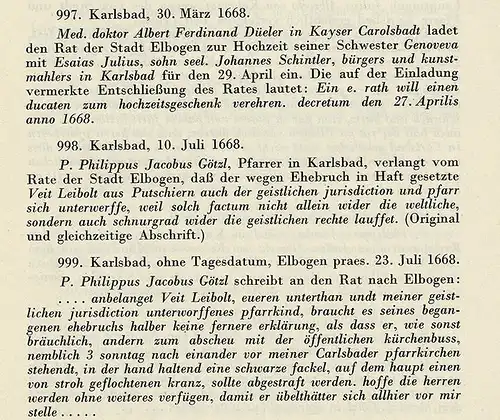Böhmen Sudeten Karlsbad Elbogen Urkunden Regesten Stadt Geschichte 4 Bände 1929