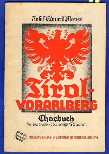 Österreich Tirol Vorarlberg Musik Heimat Volkslieder Chor Buch 1943