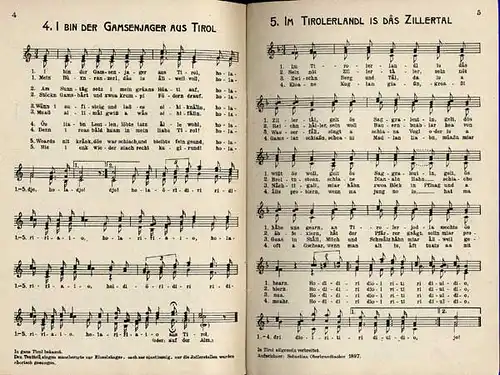 Österreich Tirol Vorarlberg Musik Heimat Volkslieder Chor Buch 1943