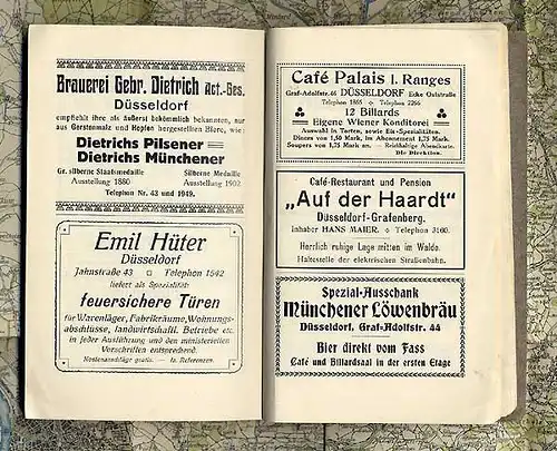 Rhein Düsseldorf Benrath Neuss Ratingen Ohligs Monheim altes Wanderbuch 1911