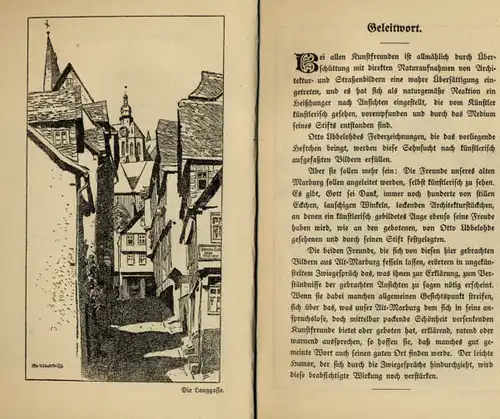 Hessen Marburg Stadt Geschichte Otto Ubbelohde Kunst Grafik Buch 1924