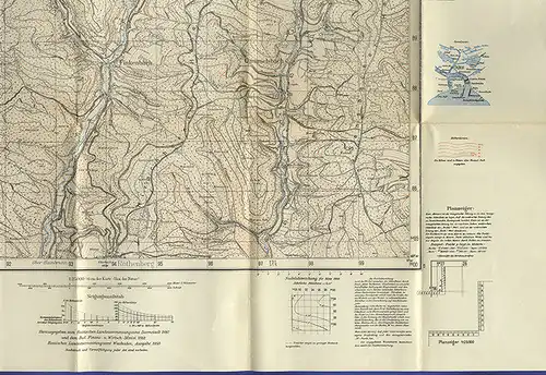 Landkarte Hessen Odenwald Beerfelden Ober-Schonmattwang Aschbach Hetzbach 1950