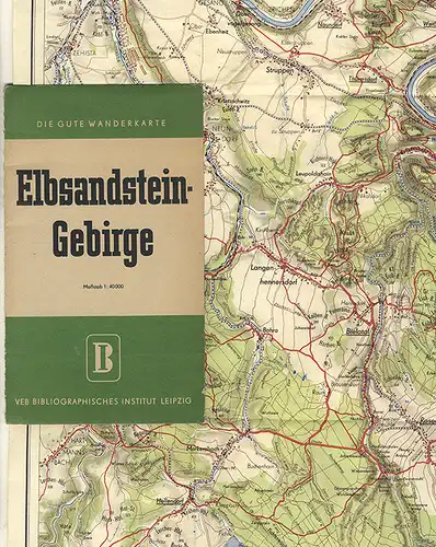 Alte Wanderkarte Sächsische Schweiz Elbsandstein Pirna Wehlen Königstein 1950
