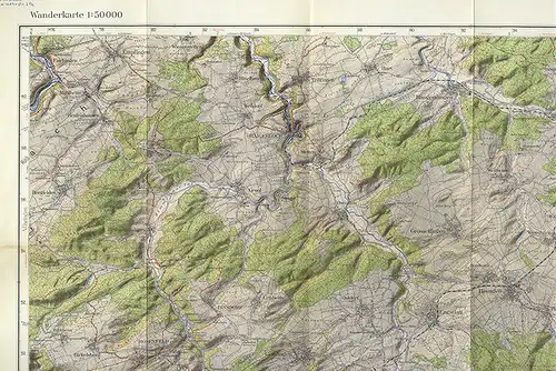 Landkarte Württemberg Schwarzwald Balingen Frommern Haigerloch Hechingen 1958