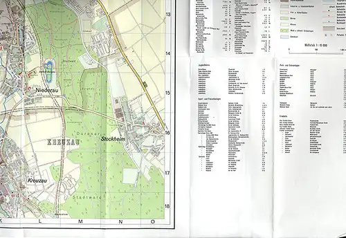 Rheinland Düren Stadtplan mit Vororten Merken Kreuzau Hoven Birgel 1970