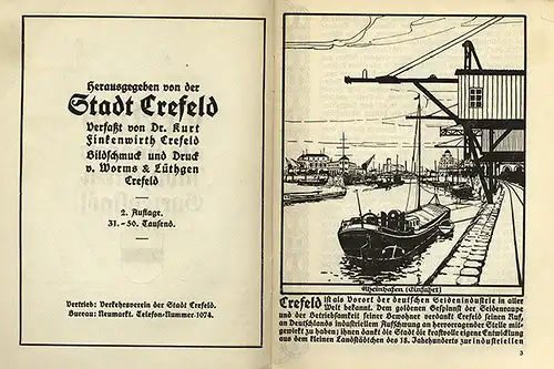 Rhein Krefeld Geschichte Handel Industrie Kunst und Garten Stadt Führer 1914