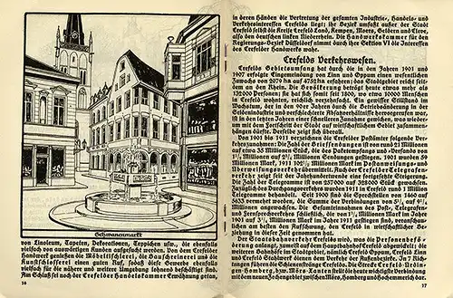 Rhein Krefeld Geschichte Handel Industrie Kunst und Garten Stadt Führer 1914