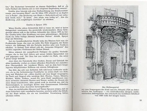 Rheinland Pfalz Goethe in Speyer Stadt Geschichte Stadtplan 1949