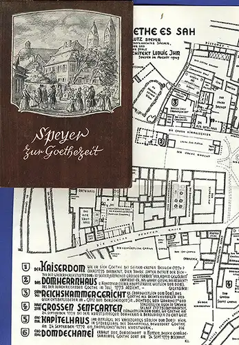 Rheinland Pfalz Goethe in Speyer Stadt Geschichte Stadtplan 1949