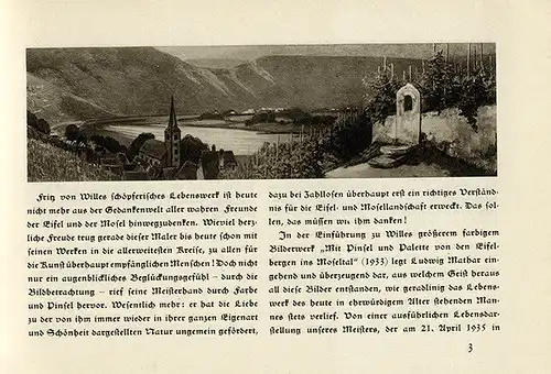 Kunst Landschaft Malerei Eifel Mosel Bilder Fritz von Wille Buch 1935