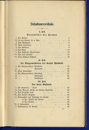 Rhein Westfalen Kreis Waldbröl Denklingen Morsbach Geschichte Heimatkunde 1889