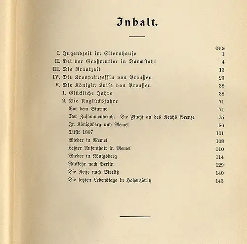 Königreich Preußen Adel Geschichte Königin Luise Politik Leben Biografie 1905