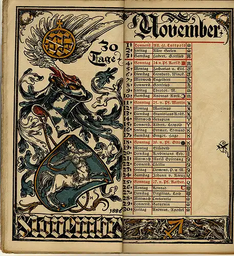 München Wappen Kalender Deutscher Adel Königreich Bayern Familie 1888